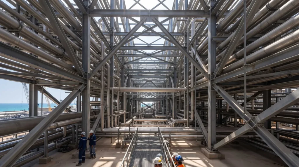 Strict NDT Compliant Heavy Frameworks for Coastal Desalination Plant in Israel