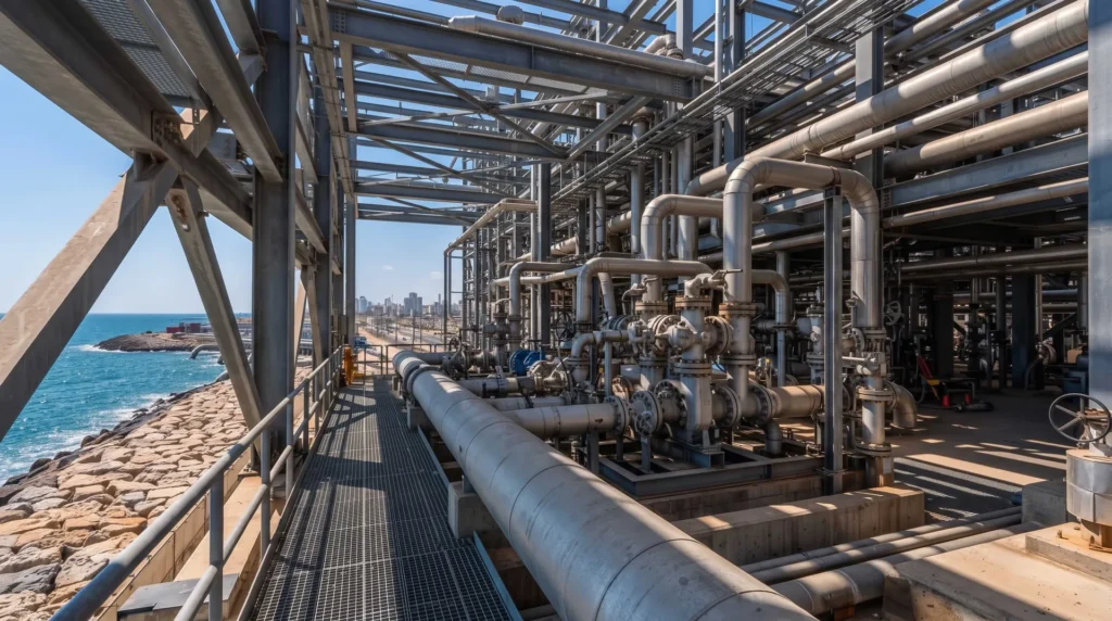 Strict NDT Compliant Heavy Frameworks for Coastal Desalination Plant in Israel