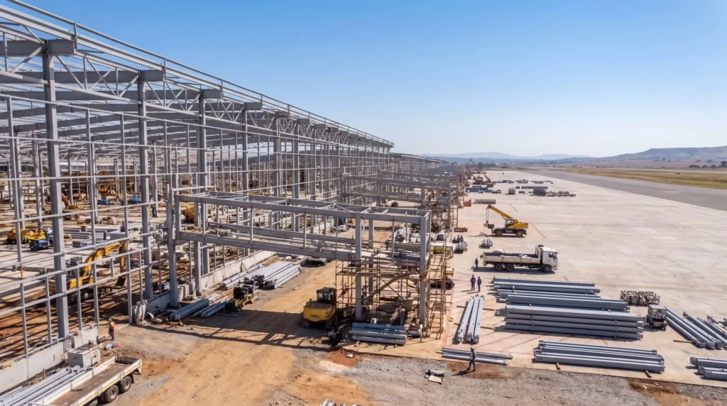 86,000 sqm Modular Structural Steel Roof Canopy: High-Efficiency Terminal Expansion in East Africa