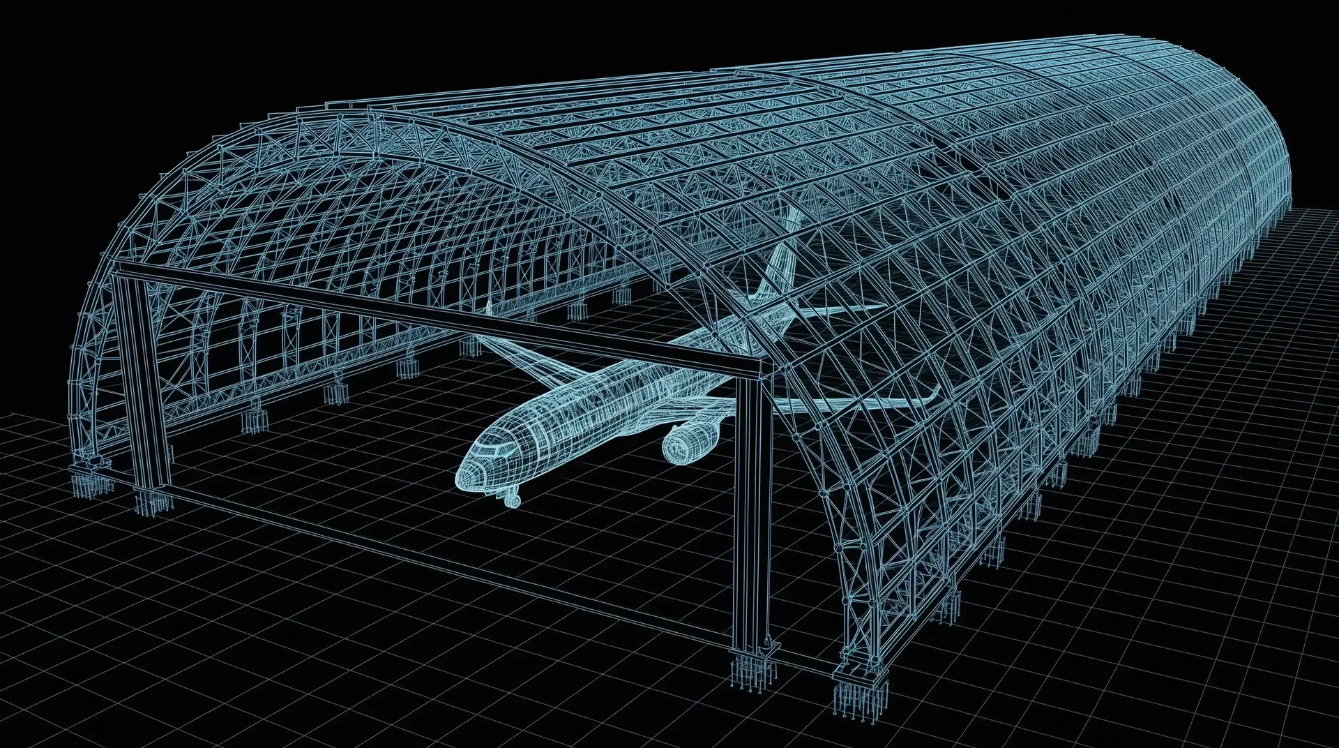 Clear-Span Aircraft Hangars structural X-ray
